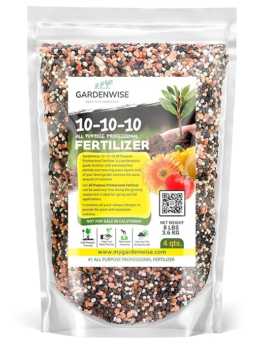 10-10-10 Plant Fertilizer Slow Release – 10 10 10 All Purpose Granular Garden Fertilizer for Fruit Trees, Evergreens, Vegetables, Arborvitae, Fig Trees, Shrubs, Pines, Oaks, Flowers
