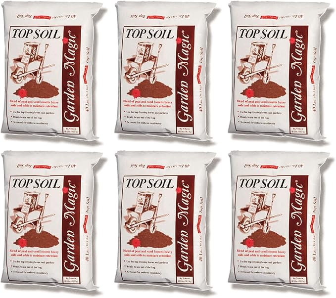 Garden Magic Potting Soil with Perlite for Lawns, Gardens, and Raised Planting Beds with Reed Sedge, Peat, and Sand, 40 Pounds (6 Pack)