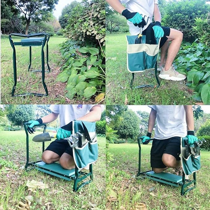 BESTHLS Garden Kneeler and Seat - Heavy Duty Folding Stool for Gardening, Protects Knees and Back, Supports up to 330 lbs - Ideal for Gardeners