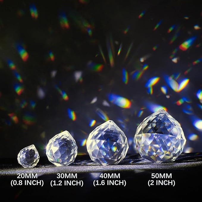 Crystalsuncatcher Clear Glass Crystal Ball Prism Feng Shui Lamp Hanging Drop Chandelier Pendants Suncatchers Pack of 12 pcs(20mm)