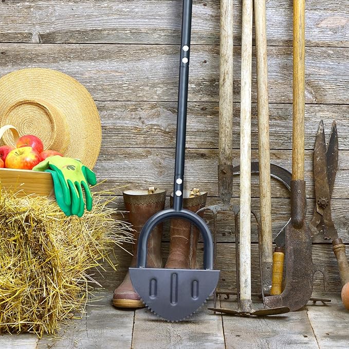 Colwelt Saw-Tooth Edger Lawn Tool, Half Moon Lawn Edger with T-Grip, Sidewalk Grass Long Handled Step Edger, 38-Inch