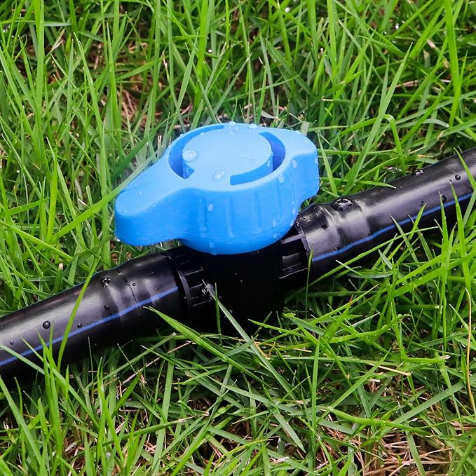 15 Pieces Drip Irrigation 1/2" Barbed Valve Fittings,Shut Off Valve Connectors for 1/2 Inch Drip Irrigation Tubing (.570-.620" ID) Drip Line Parts for Drip Sprinkler Garden Lawn Systems