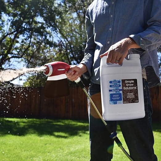 Organic Super Seaweed Humic Acid Blend for Lawn & Plants - Soil Treatment for Turf Grass and Garden- Liquid Sea Kelp -Soil Hume- Increase Nutrient Uptake - Use with Fertilizer Program (2.5 Gallon)