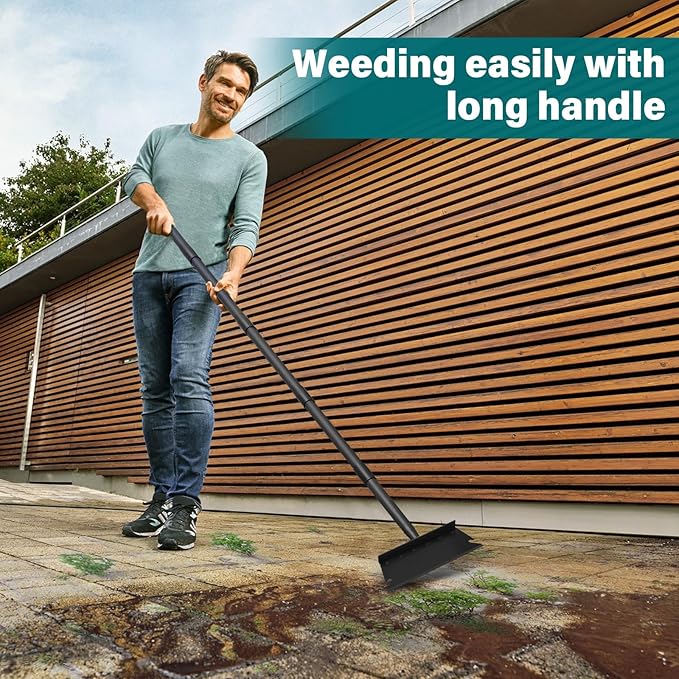 Garden Shovel, Snow Shovel, Ice Scraper, Multifunctional Cleaning Shovel with 59" Adjustable Handle Heavy Duty Garden Tool Cleaning Shovel for Lawn Edging, Scraping, Weed and Ice Removal