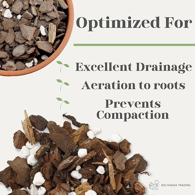 All Purpose Orchid Mix Potting Soil Indoor Plants (2 Quarts), Orchid Bark & Organic Perlite for Plants - Succulent Soil Potting Mix Indoor - Orchid Soil