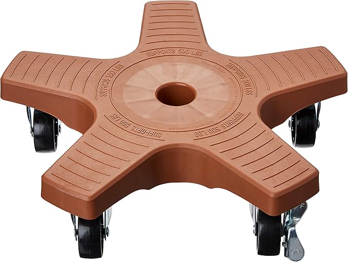 Bosmere S14430 Down Under Plant Caddie, Heavy Duty Plant Stand with Wheels, 500lb Capacity, 14-Inch,Terra Cotta