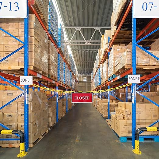 Vicenpal 50ft Plastic Barrier Chain Yellow Plastic Chain Links Weatherproof Safety Link Crowd Control Barriers Garden Fence Decoration (1 Pieces)