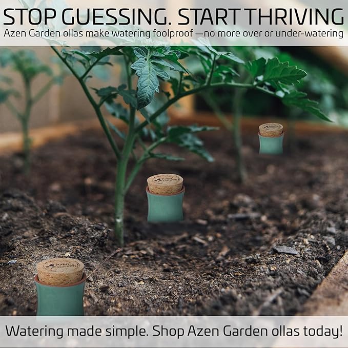 Ollas Plant Watering Globes - Terracotta Self Watering Planter Insert - Watering Bulbs for Indoor and Outdoor Plants with Easy Top Refill System - Set of 4 (Jade Green)