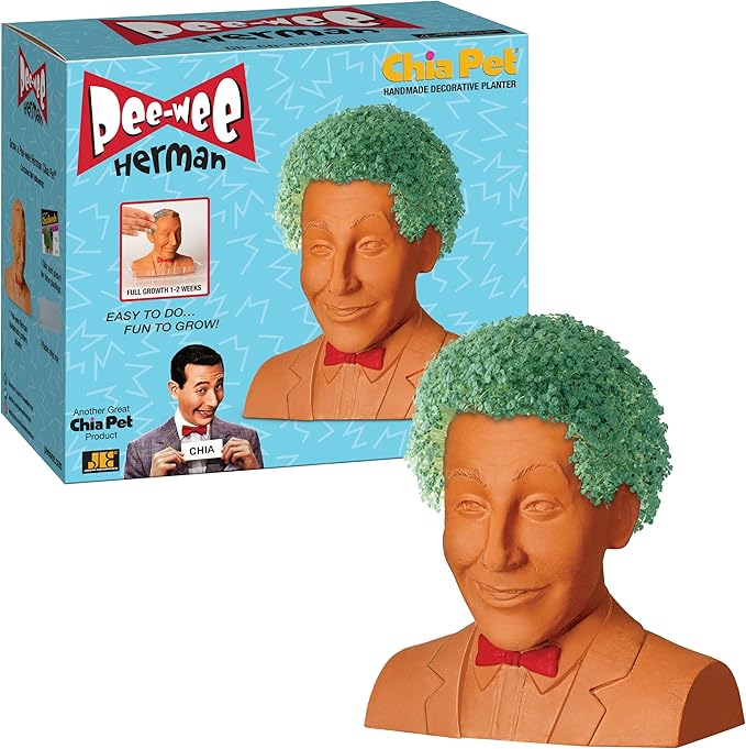 Chia Pet Pee-Wee Herman with Seed Pack, Decorative Pottery Planter, Easy to Do and Fun to Grow, Novelty Gift, Perfect for Any Occasion