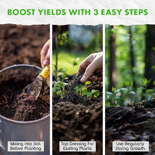 Fishnure - Humus Blend of Fish Fertilizer for Plants with Worm Castings, Enhances Fertility of Garden Soil for Outdoor Plants, Indoor Plant Food & Gardening Essentials, Gardener Gifts, 8 lbs