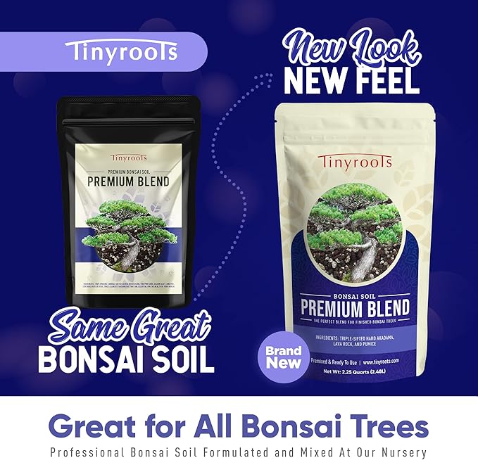 Bonsai Outlet Premium Bonsai Soil - Tinyroots 2.25 Quart Soil Blend for Finished Bonsai, Ideal for Water Retention and Root Development, Made from Genuine Akadama, Red Lava Rock and Pumice