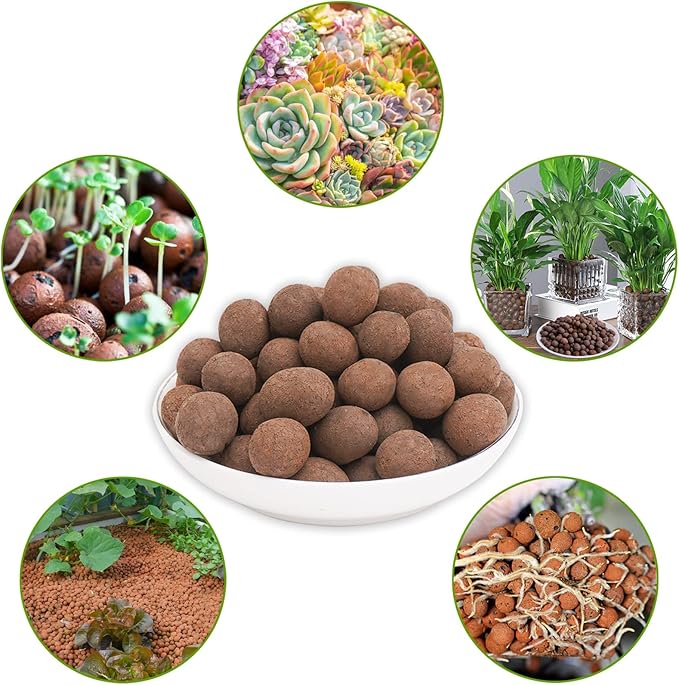 Halatool 10LB Leca Clay Pebbles for Plants 4mm-16mm Clay Balls 100% Natural Hydroton Leca Balls for Indoor Plants Hydroponic Growing Gardening Orchids Drainage Decoration Aquaponics
