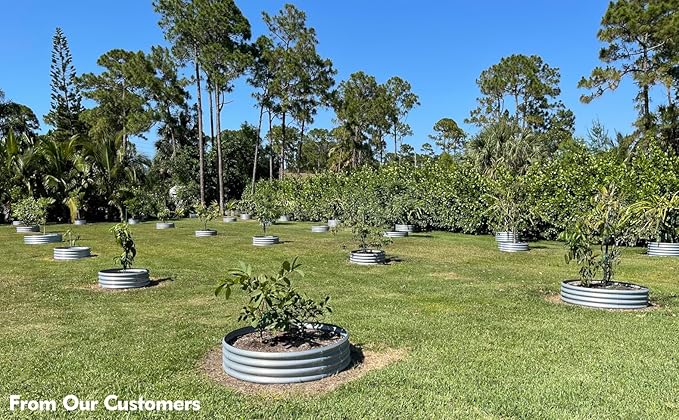 FORTUNO 2 Pack 3 Ft Round Galvanized Raised Garden Bed Box 36 Inches Metal Outdoor Flower Bed Steel Patio Ground Planter for Planting Vegetables and Herb, Silver