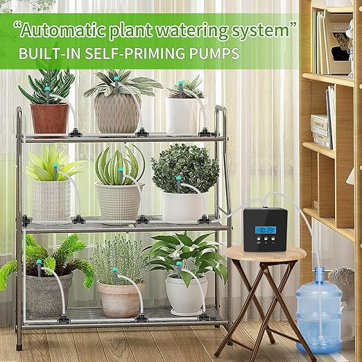 Automatic drip Irrigation System，DIY Indoor Plant Watering System,Self-Priming Pump, programmable Timer, Indoor Pot Plant Watering Device