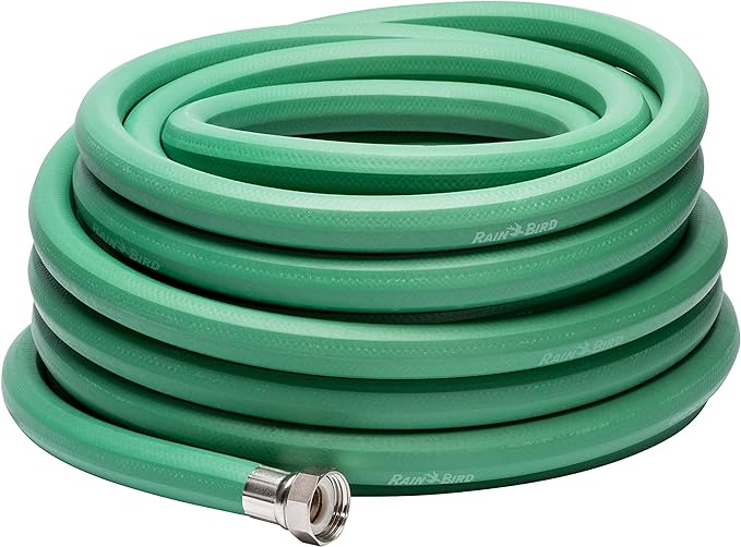 Rain Bird PGH50 Premium Heavy-Duty Garden Hose, 100% EDPM Rubber, Hexagonal, 5/8" Inside Diameter x 50’ Long, Green