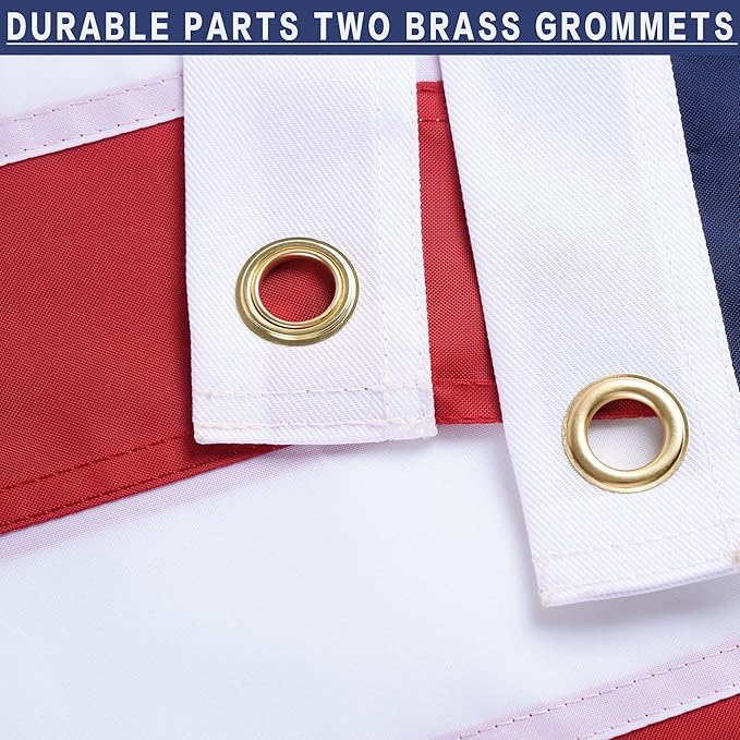 American Flag 10x15 Outside, US Flags for Outdoor Indoor, Heavy Duty Durable, Deluxe Embroidered Stars, Brass Grommets, Sewn Stripes, Vivid Color, Fade Resistant and waterproof