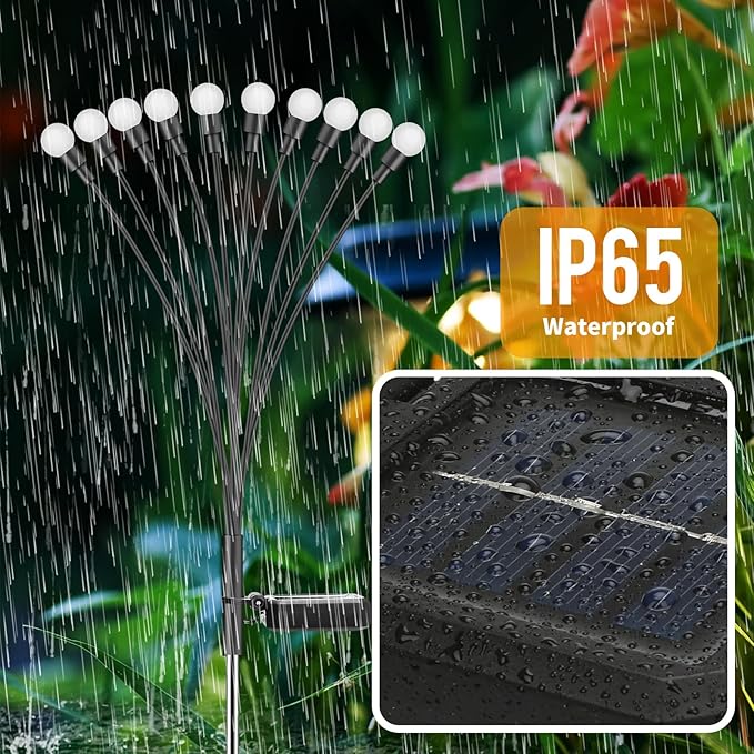 Solar Lights Outdoor (4 Pack-40 LEDs)，Waterproof Garden Fairy Swaying Firefly Lights ，Gifts for Outdoor Decorations，Suitable for Patio, terraces, lawns and Paths