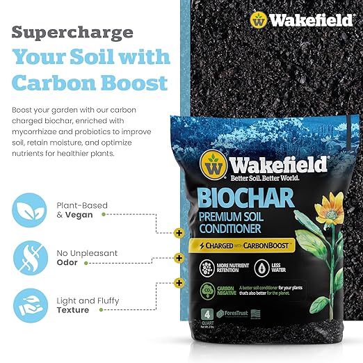 Wakefield Premium Indoor Potting Soil - Professional Biochar & Probiotics with CarbonBoost Technology - Ultimate Organic Potting Mix for Indoor & Outdoor Plants, Succulents & House Plants - 4Quarts