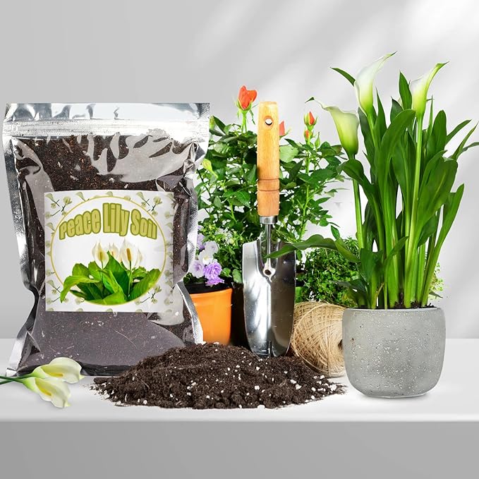 Organic Peace Lily Soil Mix 10qt, Indoor Plants Potting Mix for Planting, Growing, or Repotting Peace Lily Plants, Grow Healthy houseplants Indoors