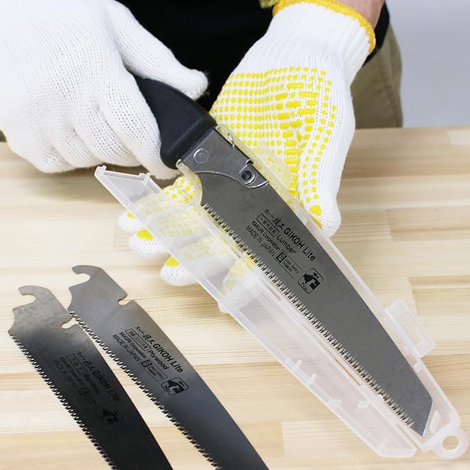 KAKURI Japanese Hand Saw [Woodworking] 8-1/4" Japanese Pull Saw with Blade Cover, Made in JAPAN
