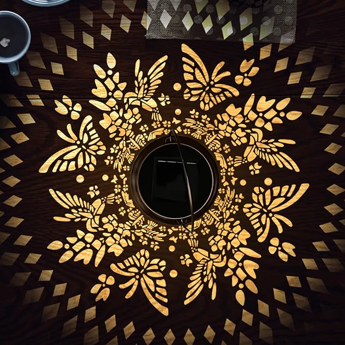 KY&BOSAM Solar Lanterns Outdoor Waterproof Hummingbird & Butterfly Lantern Garden Decor Birthday Gifts for Women Mom Metal Solar Lights Outdoor Lantern Hanging Outside for Yard Backyard Pathway Patio