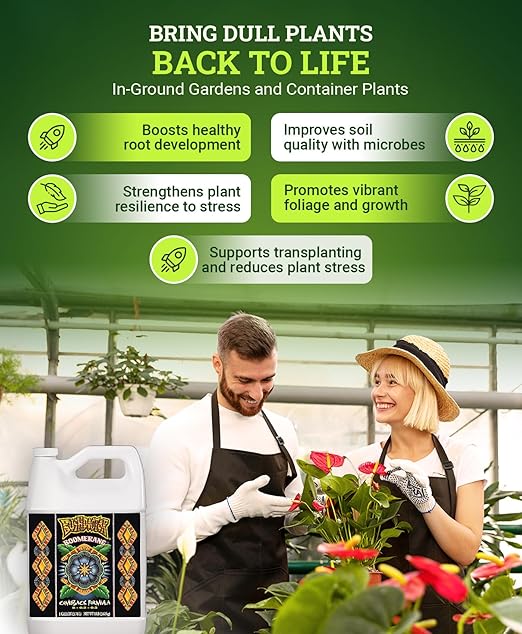 Fox Farm Bushdoctor Boomerang Fertilizer - for Fast Recovery of Stressed Plants, Root Health, Solubilized Nutrition - Perfect for Hydroponic & Soil Application- NPK 2-0.2-0.3, (Gallon)