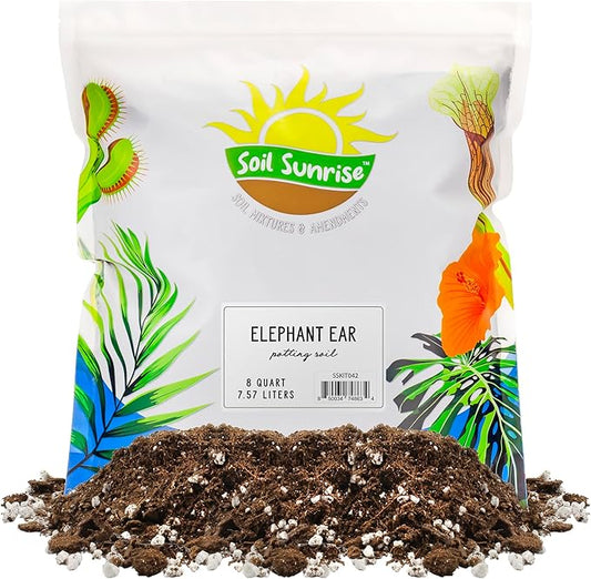 Elephant Ear Potting Soil Mix (8 Quarts), Colocasia and Alocasia Potted Plant Blend
