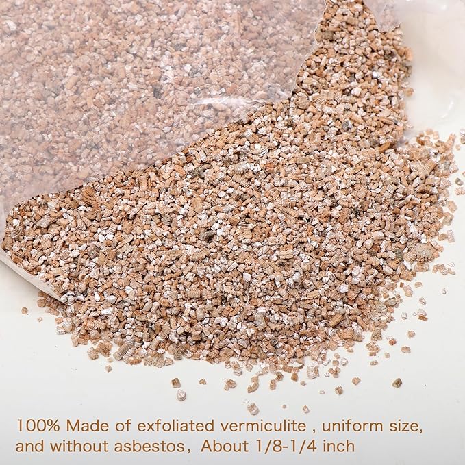 8QT Vermiculite, Organic Vermiculite for Gardening, Plants, Seed Starting, Potting Soil, Muchroom Growing, Horticultural Vermiculite Bulk, 100% Natural, 3-6mm