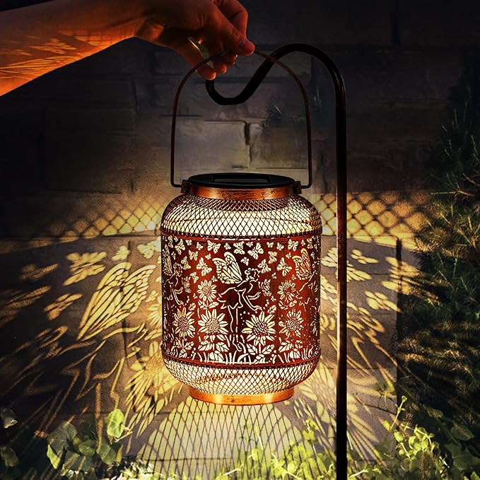 Hummingbird Solar Lantern Outdoor Waterproof Garden Decor, Christmas Gifts for Women, Mom, Metal Hanging Sunflower Solar Lights Outdoor Decoration for Yard, Patio, Tabletop, Pathway