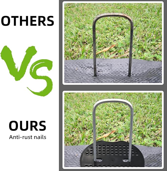 40 Pack 6 Inch Landscape Staples & 40pcs Fixing Gasket Sets, Garden Stakes Galvanized Steel Fabric Pins Heavy-Duty U Shape Sod Turf Pins for Ground Weed Fabric Barrier, Orchard, Yard, Tents