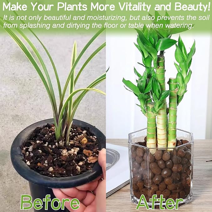 ZeeDix 10LBS Clay Balls for Plants, 4mm-16mm Expanded Clay Pebbles Natural Organic Orchid Growing Medium Clay Leca Balls for Indoor Plants, Hydroponic, Gardening, Orchids, Decoration, Aquaponics