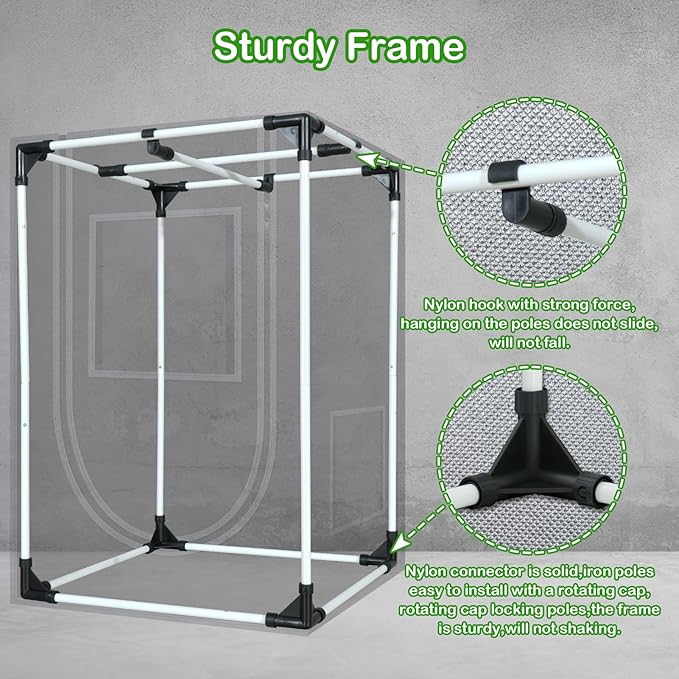 2x2 Grow Tent 24"x24"x36" Grow Tents 600D Mylar Hydroponic Indoor Plants Growing Tent with Floor Tray Grow Room