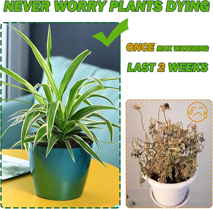 Planterhoma 6.7 Inch Self Watering Pots for Indoor Plants, 6 Packs African Violet Pots with Black Wick Pots, Self Watering Planters for Devil's Ivy, Indoor Plant Pots, Silver/Blue/Rose Gold