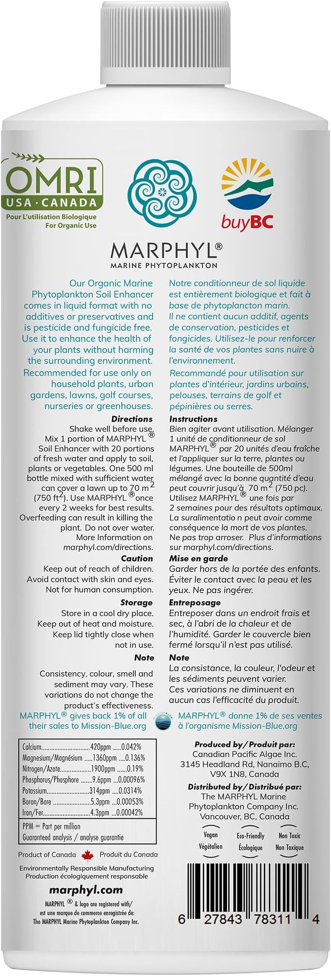 MARPHYL Organic Liquid Fertilizer - Outdoor & Indoor Plant Food - All-Purpose, Nutrient-Rich Lawn Fertilizer & Soil Enhancer for House Plants, Flowers, Vegetables, Succulents, Bamboo, Hydroponics