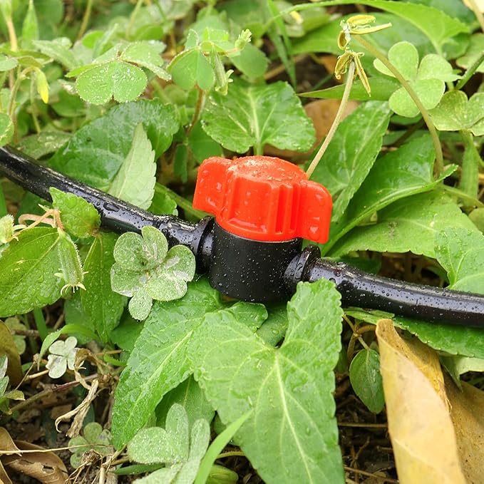 1/4" Drip Irrigation Valve：25 Pack Drip Irrigation Shut Off Switch Valve Fits 1/4 Inch Drip Irrigation Tubing Drip Line Cut Off Valve for Garden Lawn Irrigation System