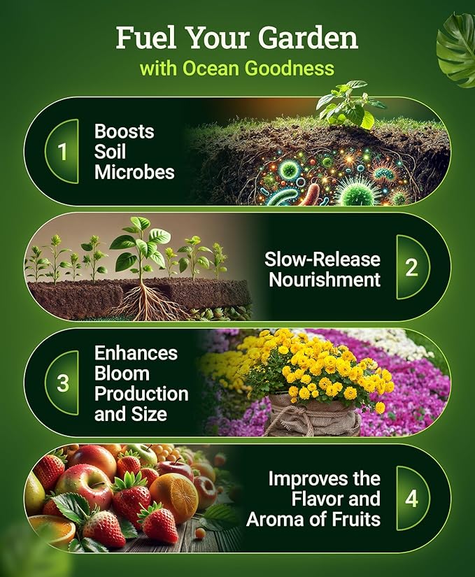 FoxFarm Marine Cuisine Fertilizer, Time Release All-Purpose Organic Plant Food for Vegetables, Flowers, Trees & Shrubs – NKP 10-7-7 (4 lb Bag)