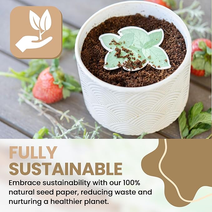10 Pcs Plantable Seed Paper - Seed Paper Favors | Flower Seed Paper for Gardening, Crafting, Birthdays, Wedding Anniversaries | Indoor Flower Plantable Seeded Paper | Plantable Mini Seed Papers Set