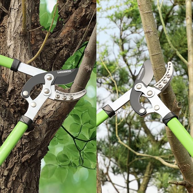 28-37" Extendable Anvil Loppers for Tree Trimming Heavy Duty with Compound Action,Chops Thick Branch Ease with 2" Clean Cut Capacity,Telescopic Branch Cutter with SK5 Sharp Blade