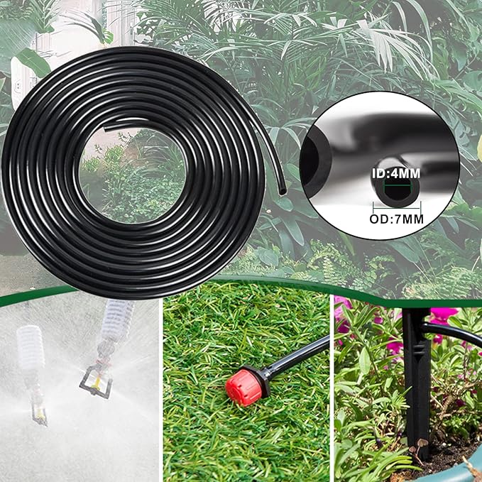 50ft 1/4 inch Drip Irrigation Tubing, Blank Distribution Line Water Hose Garden Watering Tube for Garden Irrigation System