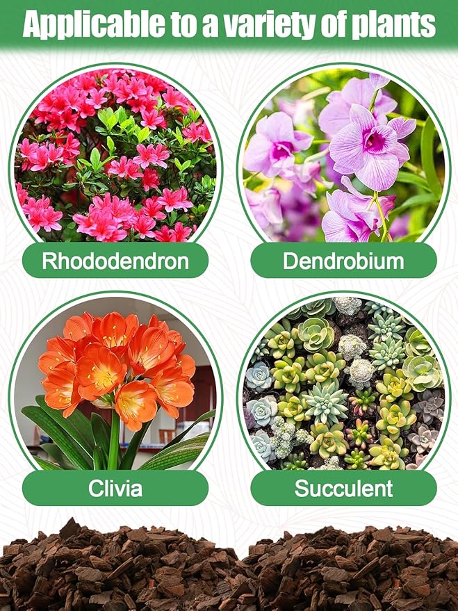 10 Quarts Orchid Potting Bark, Sun-Dried New Zealand Medium Organic Pine Wood Chip Barks for Orchids Mix Plant Compost, Natural Houseplant Mulch for Plant Development