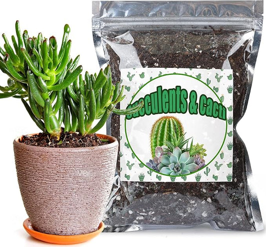 Cactus and Succulent Soil Potting Mix 2qt, Well Draining Chunky Soil Mix for Indoor Plants, Gritty Soil for Healthy Indoor Plants - Spike & Bloom