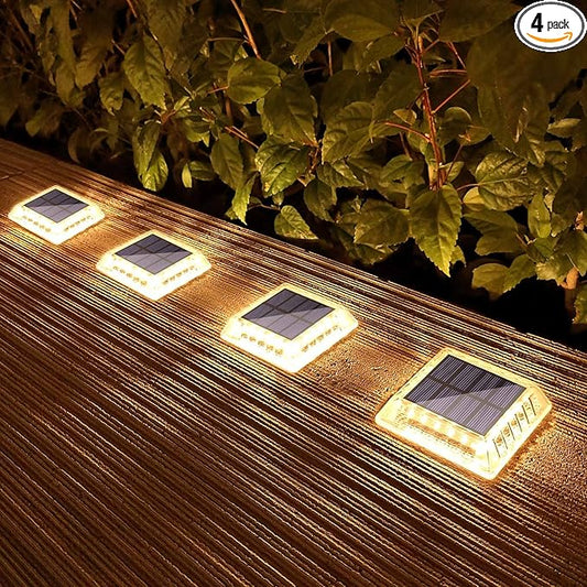Lacasa Outdoor Solar Light, 4 Pack 30LM IP68 Waterproof Solar Garden Light Auto On/Off Solar Lighting for Stairs Paths Paths Paths Patio Deck Dock, Warm White 2700K