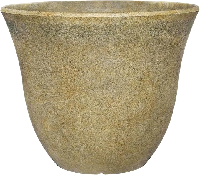 Classic Home and Garden Honeysuckle Resin Flower Pot Planter, Fossil Stone, 15"