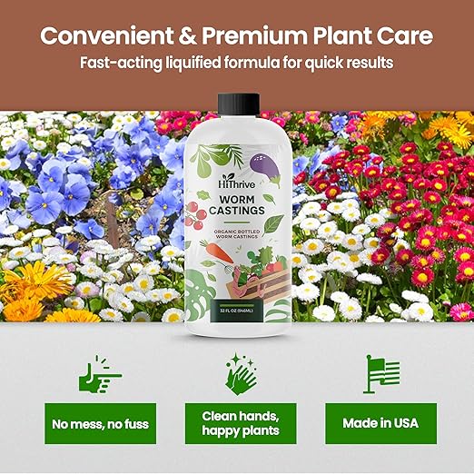 32oz Worm Castings for Plants - Makes 64 Gallons of Earthworm Castings Compost Tea, Liquid Worm Casting – Nutrient-Rich Organic Compost Worms for Healthier Soil & Vibrant Plant Growth
