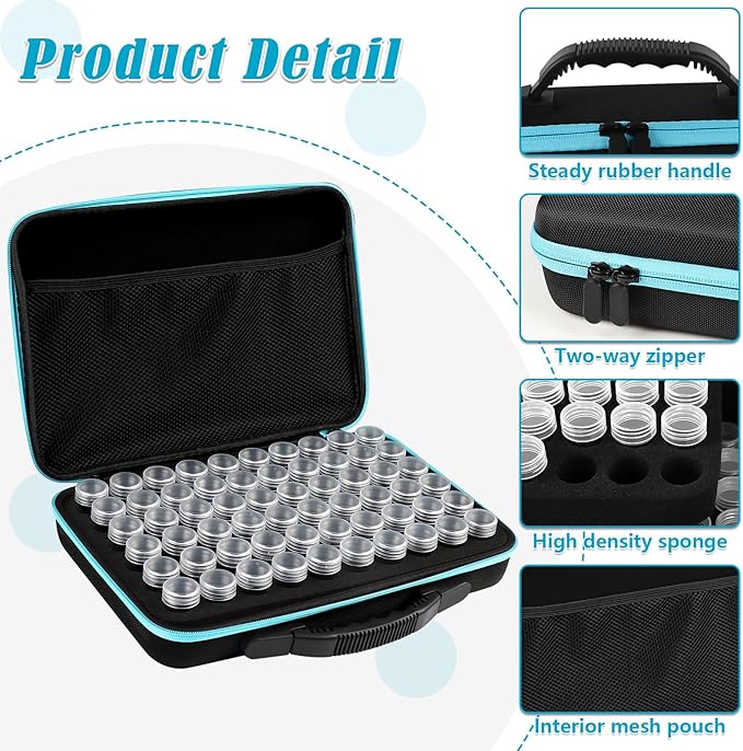 60 Slots Seed Storage Organizer with 20 Seed Envelopes, Sturdy Seed Organizer Storage Box with Zipper Bag Label Stickers(Seeds not Included), Seed Storage Container for Flower Plants Garden