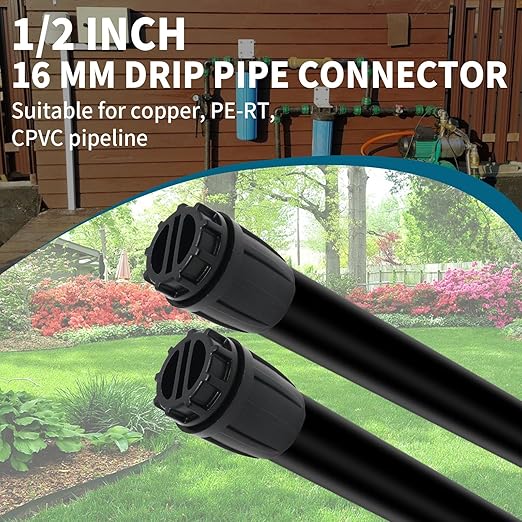 10Pcs 1/2 inch Drip Irrigation Fittings End Plugs Compatible with 16mm Connectors, Drip Irrigation Fittings End Caps for 1/2" ID x 0.63''~0.65" OD Drip Irrigation Tubing