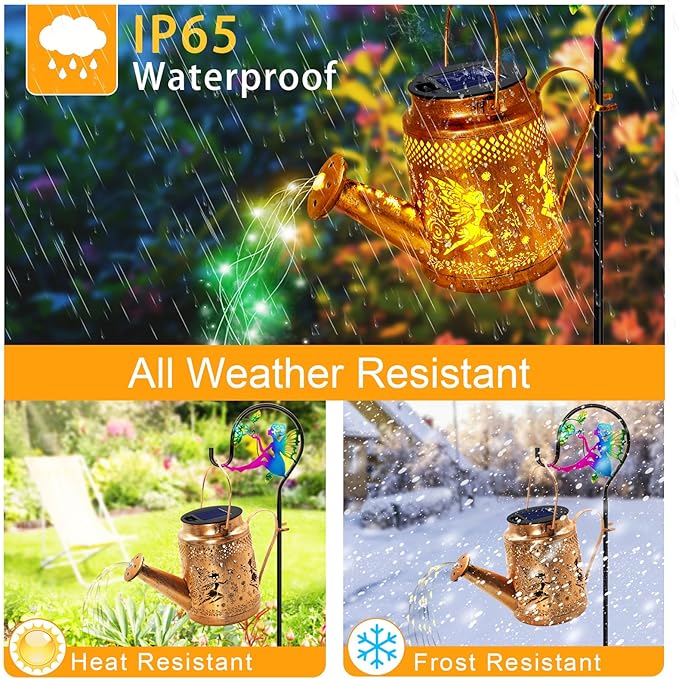 Solar Watering Can Lights, Fairy Hanging Lanterns Outdoor, Gardening Gifts for Mom Women Grandma Birthday, Waterproof Solar Lights Garden Decor for Outside Yard Art Patio Porch Lawn Backyard, 1 Pack