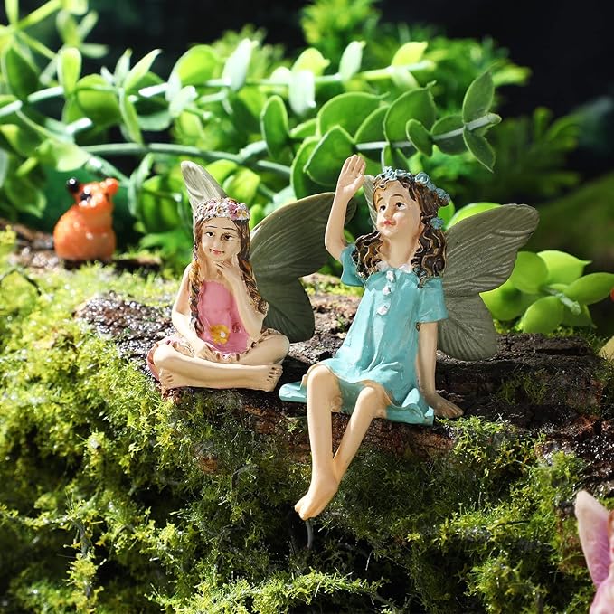 Roowest 16 Pcs Garden Accessories Miniatures Fairies Kit Resin Hedgehogs Cute Tiny Mushroom Miniature Figurines Mini Garden Lawn Yard Micro Landscape Ornaments for Home Decorations Outside