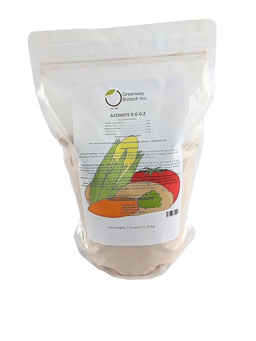 Azomite Rock Dust Volcanic Ash (Certified Dealer) Trace Minerals Greenway Biotech Brand 5 Pounds