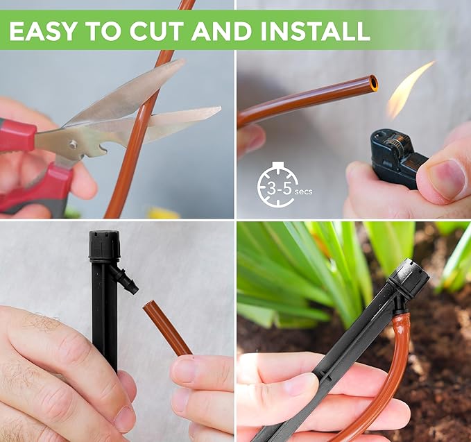 CARPATHEN 1/4 Drip Irrigation Tubing - 100 ft Brown Drip Irrigation Hose Perfect for DIY Garden Irrigation System, Hydroponics, Misting Tubing, or as Blank Distribution Tubing for any Garden Project